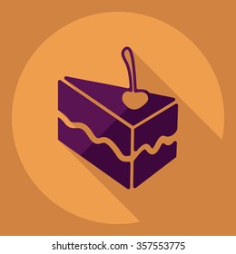 Flat modern design with shadow  Icon cake