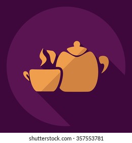 Flat modern design with shadow  Icon tea