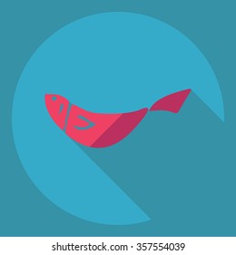 Flat modern design with shadow  Icon fish