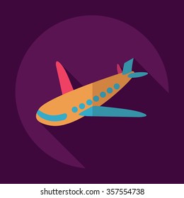 Flat modern design with shadow Icon  aircraft