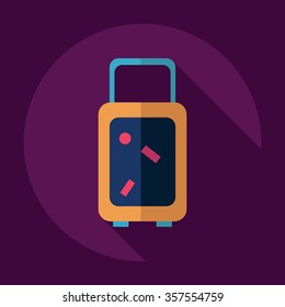 Flat modern design with shadow Icon  baggage