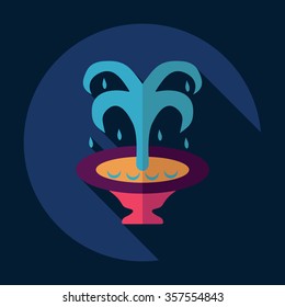 Flat modern design with shadow Icon  fountain