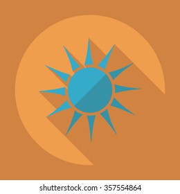 Flat modern design with shadow Icon  the sun