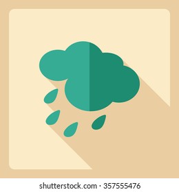 Flat modern design with shadow  Icon rain