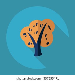 Flat modern design with shadow Icon  tree