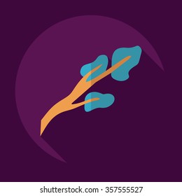Flat modern design with shadow Icon  tree branch