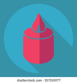 Flat modern design with shadow  Icon Christmas candle