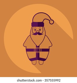 Flat modern design with shadow  Icon Santa Claus
