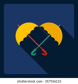 Flat modern design with shadow  Icon umbrella