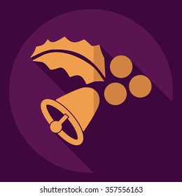 Flat modern design with shadow  Icon Christmas decoration