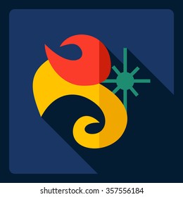 Flat modern design with shadow  Icon snow