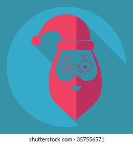 Flat modern design with shadow  Icon elves Father Christmas