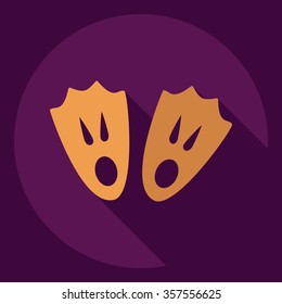 Flat modern design with shadow  Icon diving