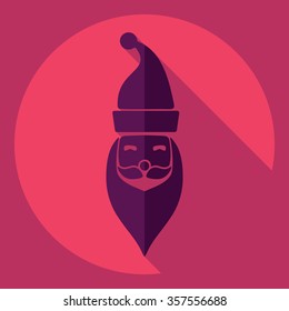 Flat modern design with shadow  Icon elves Father Christmas
