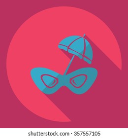 Flat modern design with shadow  Icon Sun glasses