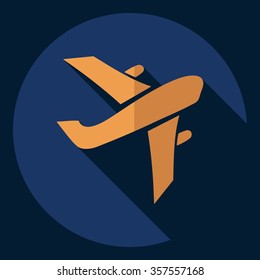Flat modern design with shadow  Icon aircraft