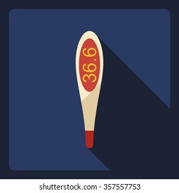 Flat modern design with shadow  Icon thermometer