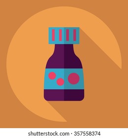 Flat modern design with shadow  Icon flask