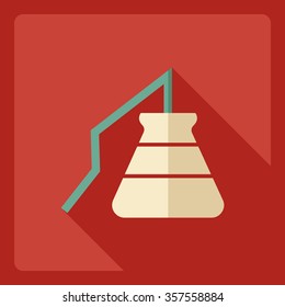 Flat modern design with shadow Icon flask