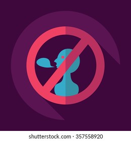 Flat modern design with shadow Icon  symbol ban talk