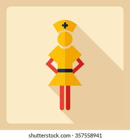 Flat modern design with shadow  Icon nurse