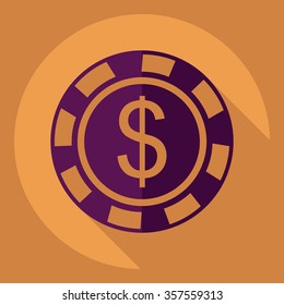 Flat modern design with shadow  Icon chips