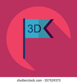 Flat modern design with shadow Icon 3d inscription