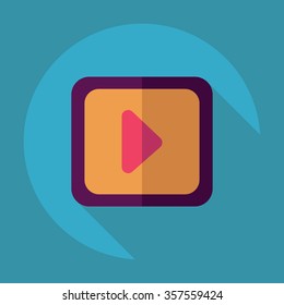 Flat modern design with shadow Icon  symbol play