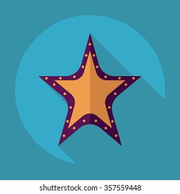 Flat modern design with shadow Icon  Hollywood star