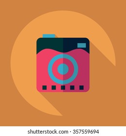 Flat modern design with shadow Icon camera