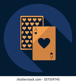 Flat modern design with shadow  Icon poker 