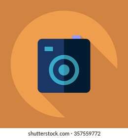 Flat modern design with shadow Icon camera