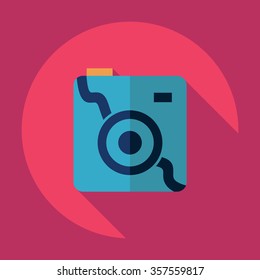 Flat modern design with shadow Icon camera