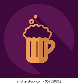 Flat modern design with shadow  Icon beer