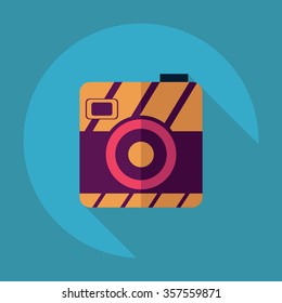 Flat modern design with shadow Icon camera