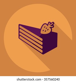 Flat modern design with shadow  Icon cake