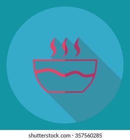 Flat modern design with shadow  Icon noodles