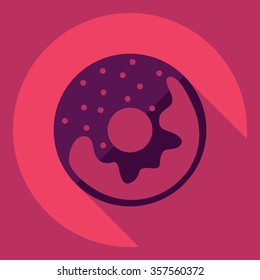 Flat modern design with shadow  Icon donut