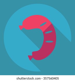 Flat modern design with shadow  Icon sausage