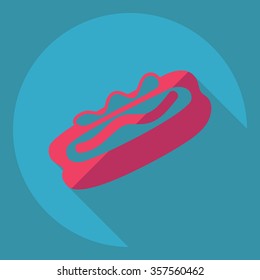 Flat modern design with shadow  Icon hot dog