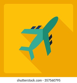 Flat modern design with shadow Icon aircraft