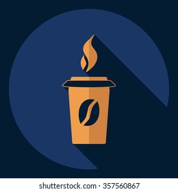 Flat modern design with shadow  Icon coffee