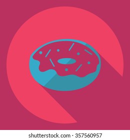 Flat modern design with shadow  Icon donut