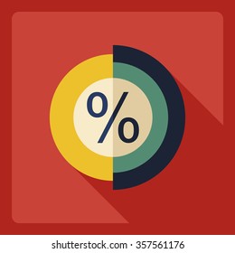 Flat modern design with shadow  Icon chart