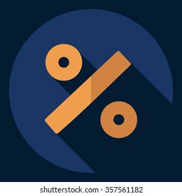 Flat modern design with shadow  Icon percent