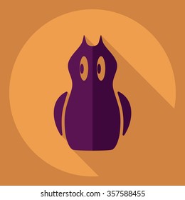 Flat modern design with shadow  Icon owl 
