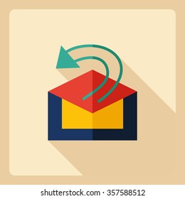 Flat modern design with shadow  Icon message