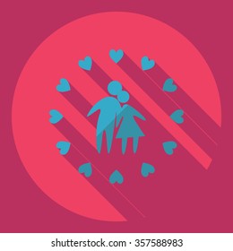 Flat modern design with shadow  Icon couple in love