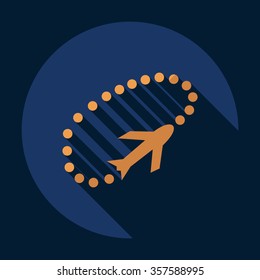 Flat modern design with shadow Icon  plane aircraft