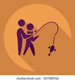Flat modern design with shadow  Icon family relax